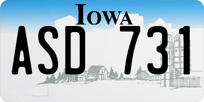 IA license plate ASD731