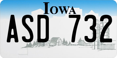 IA license plate ASD732