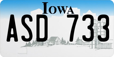 IA license plate ASD733