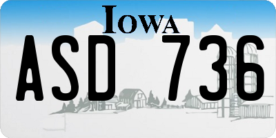 IA license plate ASD736