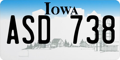 IA license plate ASD738