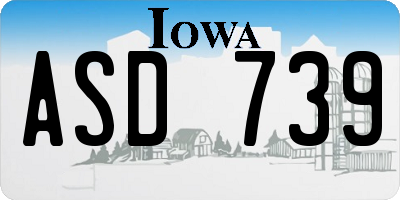 IA license plate ASD739