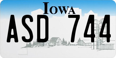 IA license plate ASD744