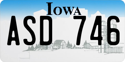 IA license plate ASD746