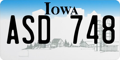 IA license plate ASD748