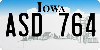 IA license plate ASD764