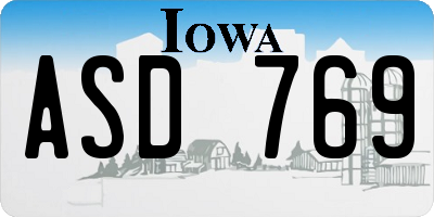 IA license plate ASD769