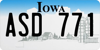 IA license plate ASD771