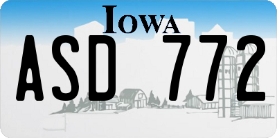 IA license plate ASD772
