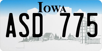 IA license plate ASD775