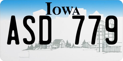 IA license plate ASD779