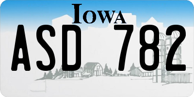 IA license plate ASD782