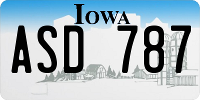IA license plate ASD787
