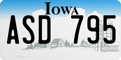 IA license plate ASD795