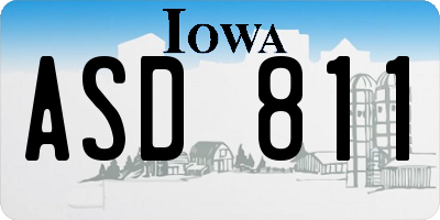 IA license plate ASD811