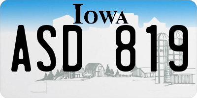 IA license plate ASD819