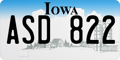 IA license plate ASD822