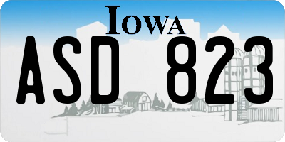IA license plate ASD823