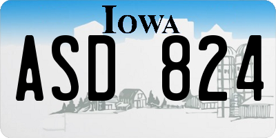 IA license plate ASD824