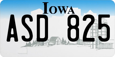 IA license plate ASD825