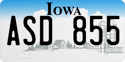 IA license plate ASD855