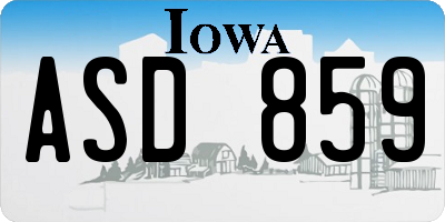 IA license plate ASD859