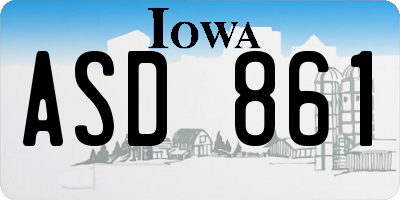 IA license plate ASD861