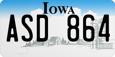 IA license plate ASD864