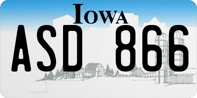 IA license plate ASD866