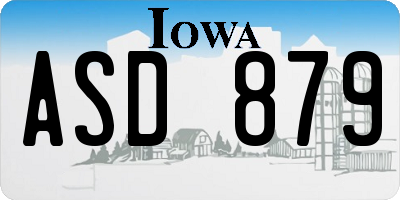 IA license plate ASD879