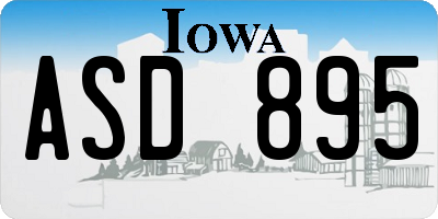 IA license plate ASD895