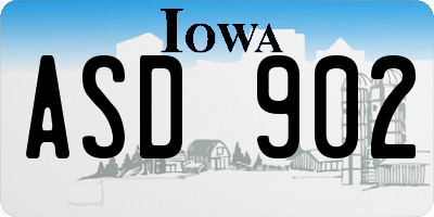 IA license plate ASD902