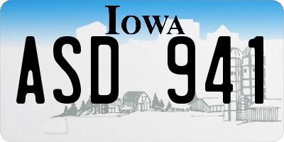 IA license plate ASD941