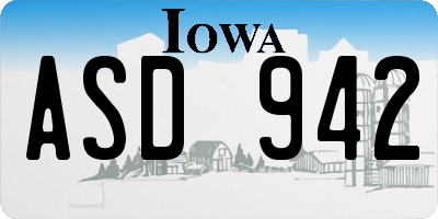 IA license plate ASD942