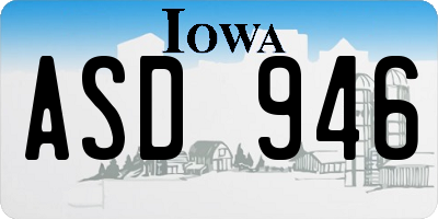 IA license plate ASD946