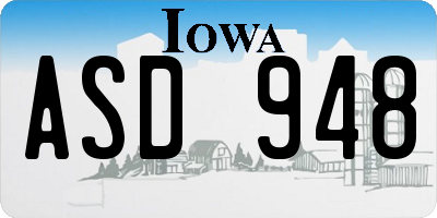 IA license plate ASD948