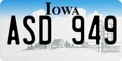 IA license plate ASD949