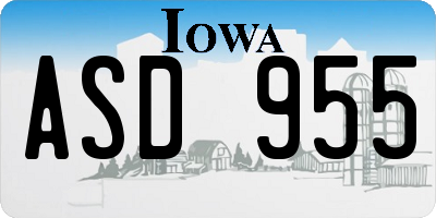 IA license plate ASD955