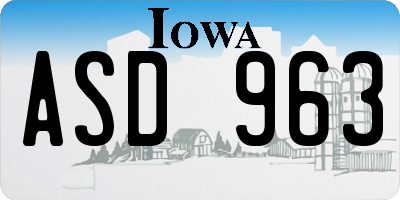 IA license plate ASD963