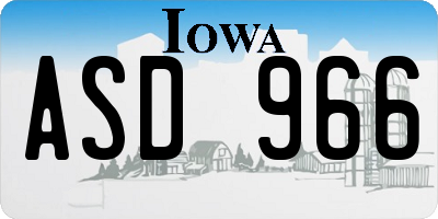 IA license plate ASD966