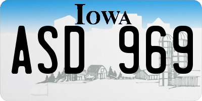 IA license plate ASD969