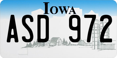 IA license plate ASD972