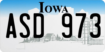 IA license plate ASD973