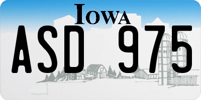 IA license plate ASD975