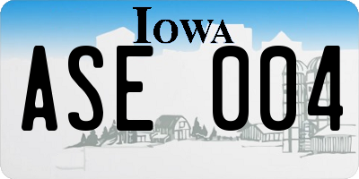 IA license plate ASE004