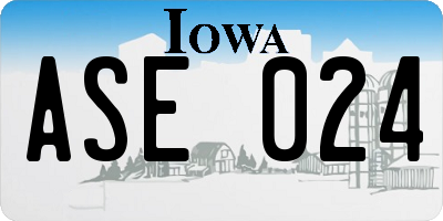 IA license plate ASE024