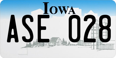 IA license plate ASE028