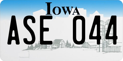 IA license plate ASE044