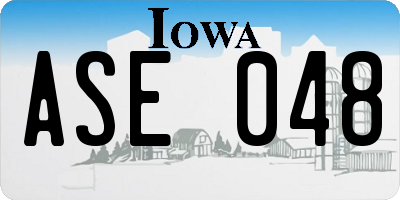 IA license plate ASE048