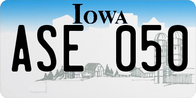 IA license plate ASE050